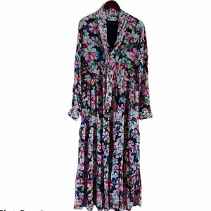 Angoor Cottagecore floral ruffle long sleeve maxi dress Size Medium